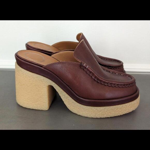 Chloe Shoes Chloe Jamie Platform Mules Heel Tannish Brown